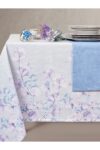 Cotton Box Baskılı Masa Örtüsü Seti Neva Gri 160x180