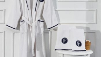 FİNEZZA ELİT BORNOZ SETİ 3 PARÇA BEYAZ