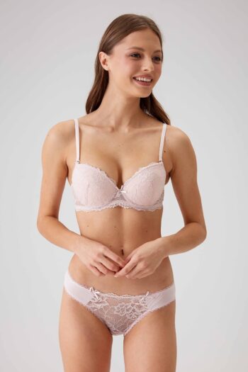 Pierre Cardin Kadın 4561 Milan Push Up Dolgulu Dantelli Çeyiz Sütyen Ve Külot Iç Çamaşır Takımı